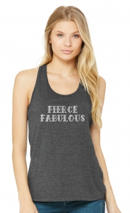 Personalized Women's Grey Jersey Racerback Workout Tank Top